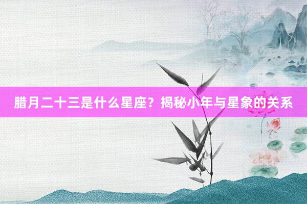 腊月二十三是什么星座？揭秘小年与星象的关系